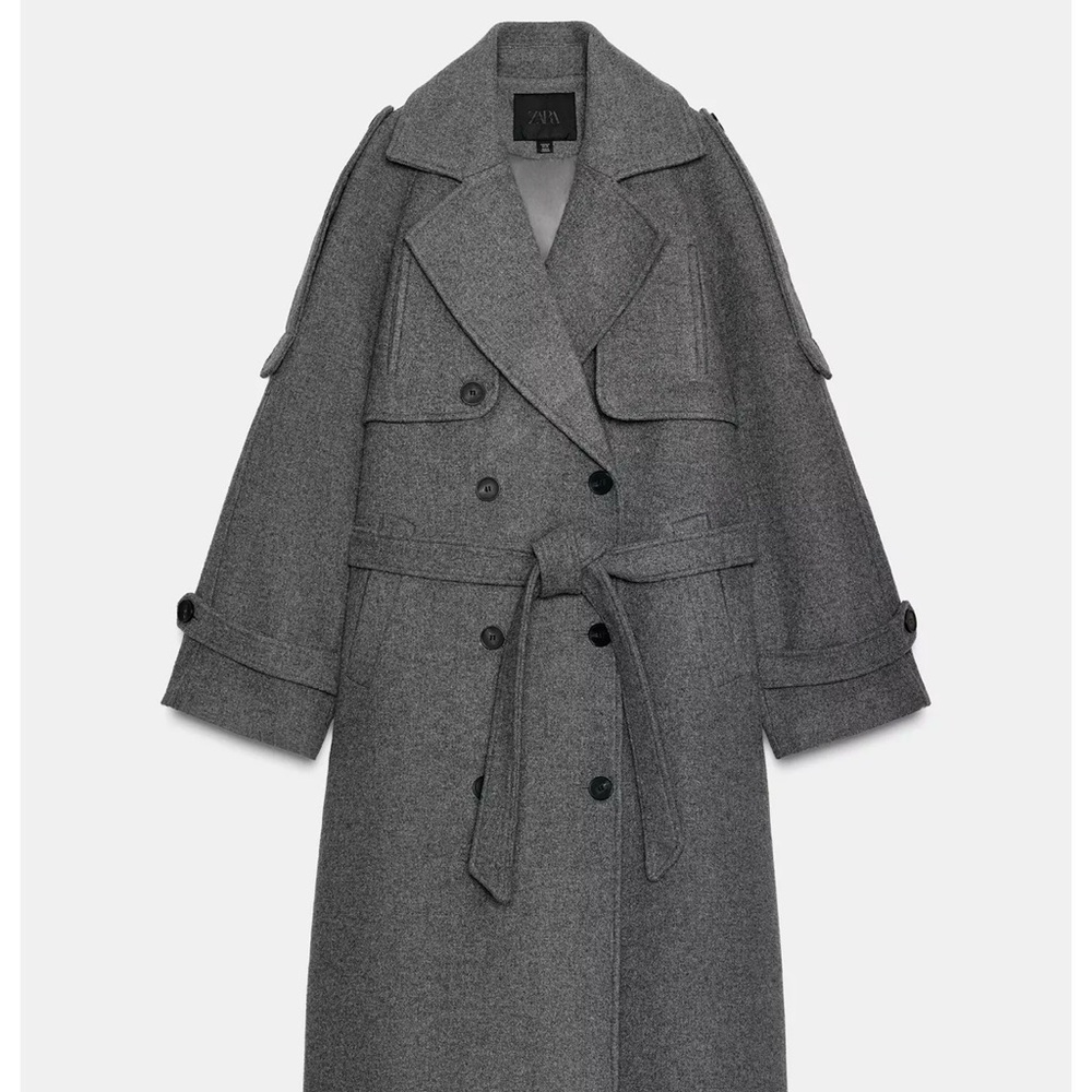Zara DOUBLE-BREASTED BELTED COAT WITH LOOPS!